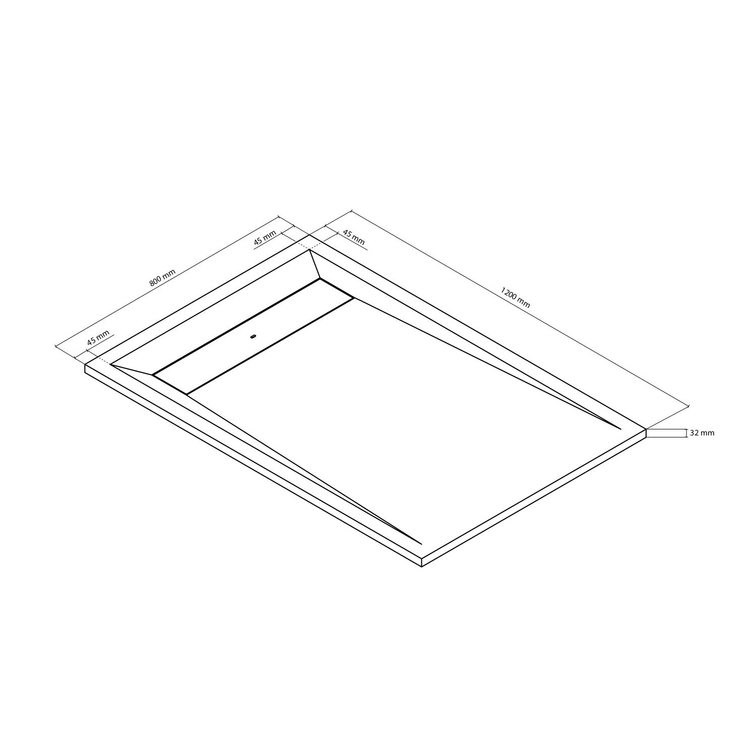 GoodHome Luiro Matt White Rectangular Reversible drainer Shower tray (L)1200mm (W)800mm (H) 32mm