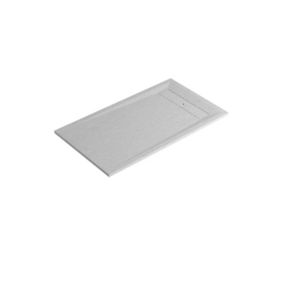 GoodHome Luiro Matt White Rectangular Reversible drainer Shower tray (L)1400mm (W)800mm (H) 35mm