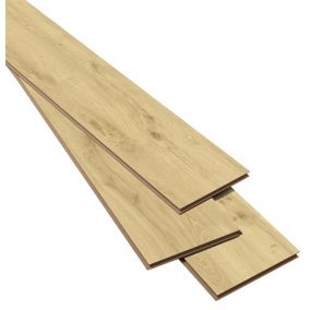 GoodHome Lulea Authentic Natural Wood effect Laminate Flooring Sample