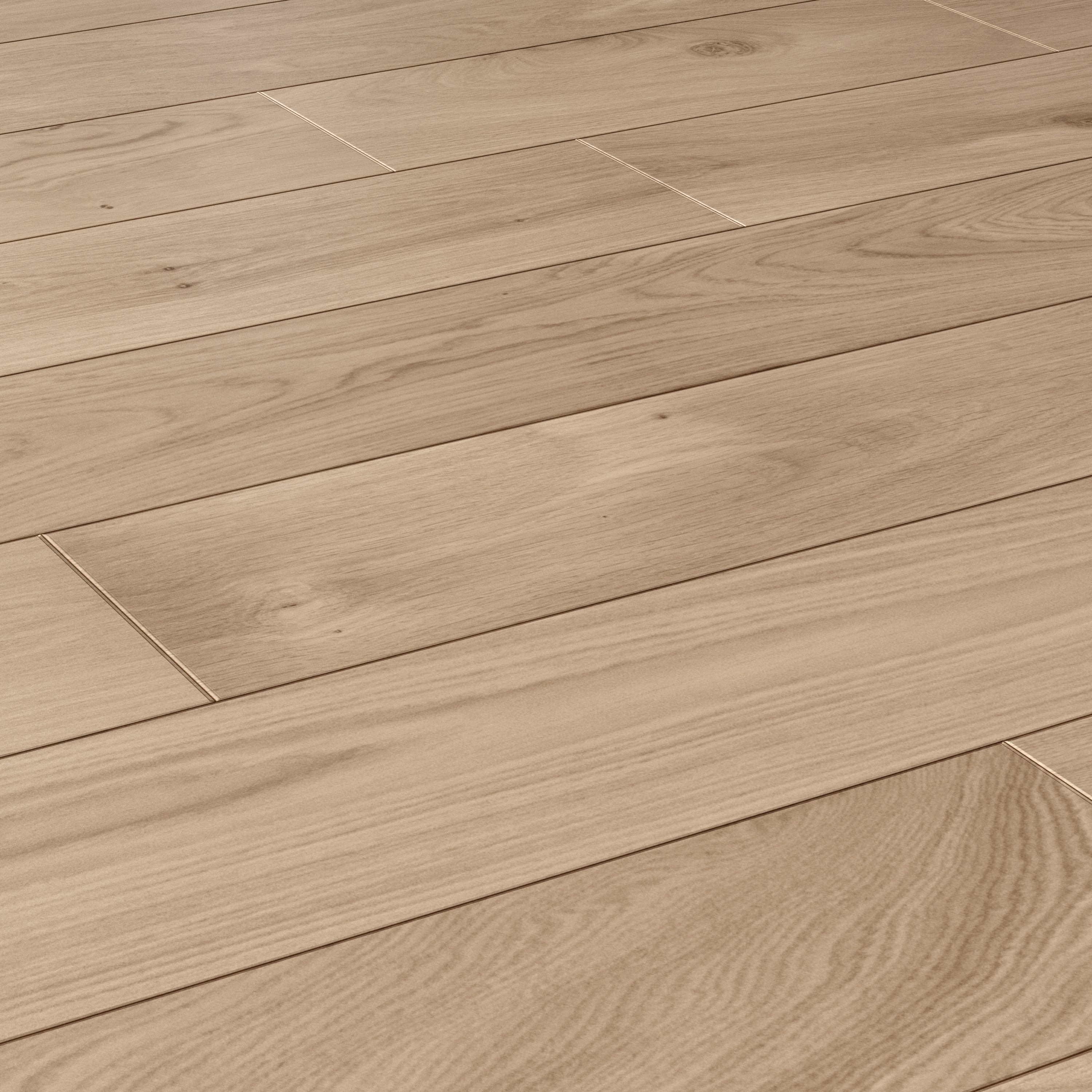 GoodHome Lulea Natural Oak effect Oak Solid wood flooring, 1.26m²