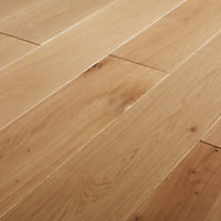 GoodHome Lulea Natural Oak Solid wood flooring, 1.26m² Pack