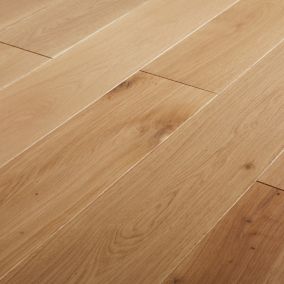 GoodHome Lulea Natural Oak Solid wood Solid wood flooring, 1.26m² Pack