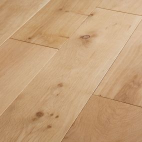 GoodHome Lulea Natural Oak Solid wood Solid wood flooring, 1.26m² Pack
