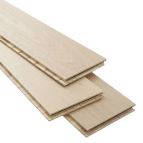GoodHome Lulea Oak Engineered Real wood top layer flooring Sample
