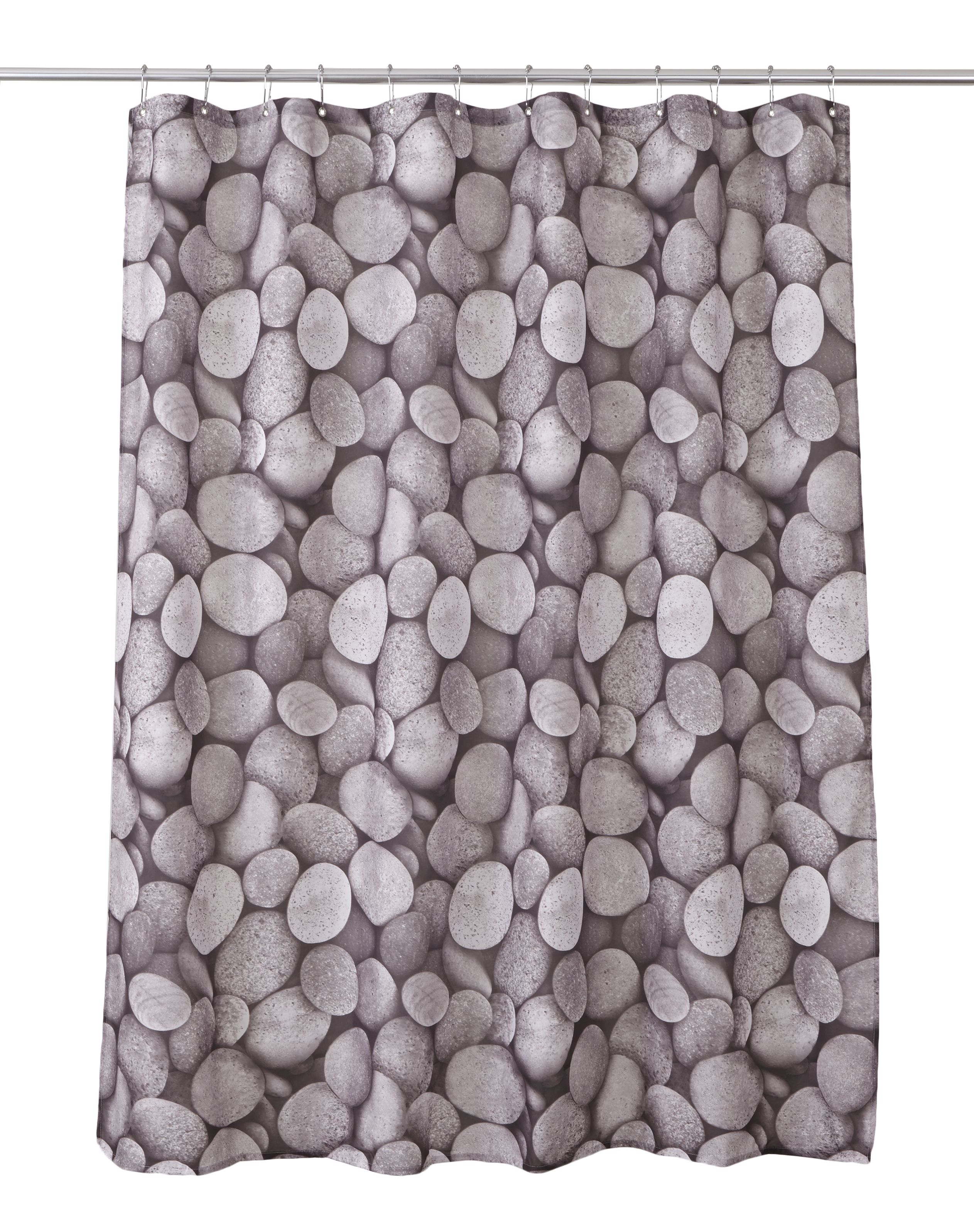 GoodHome Lunda Grey Pebble Shower curtain (W)180cm DIY at B&Q