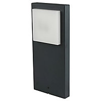 GoodHome Lutak Contemporary Dark grey Mains-powered 1 lamp Integrated LED Outdoor Post light (H)400mm