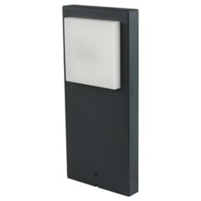 GoodHome Lutak Contemporary Dark grey Mains-powered 1 lamp Integrated LED Outdoor Post light (H)400mm