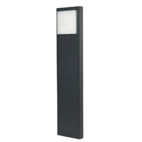 GoodHome Lutak Contemporary Dark grey Mains-powered 1 lamp Integrated LED Outdoor Post light (H)770mm