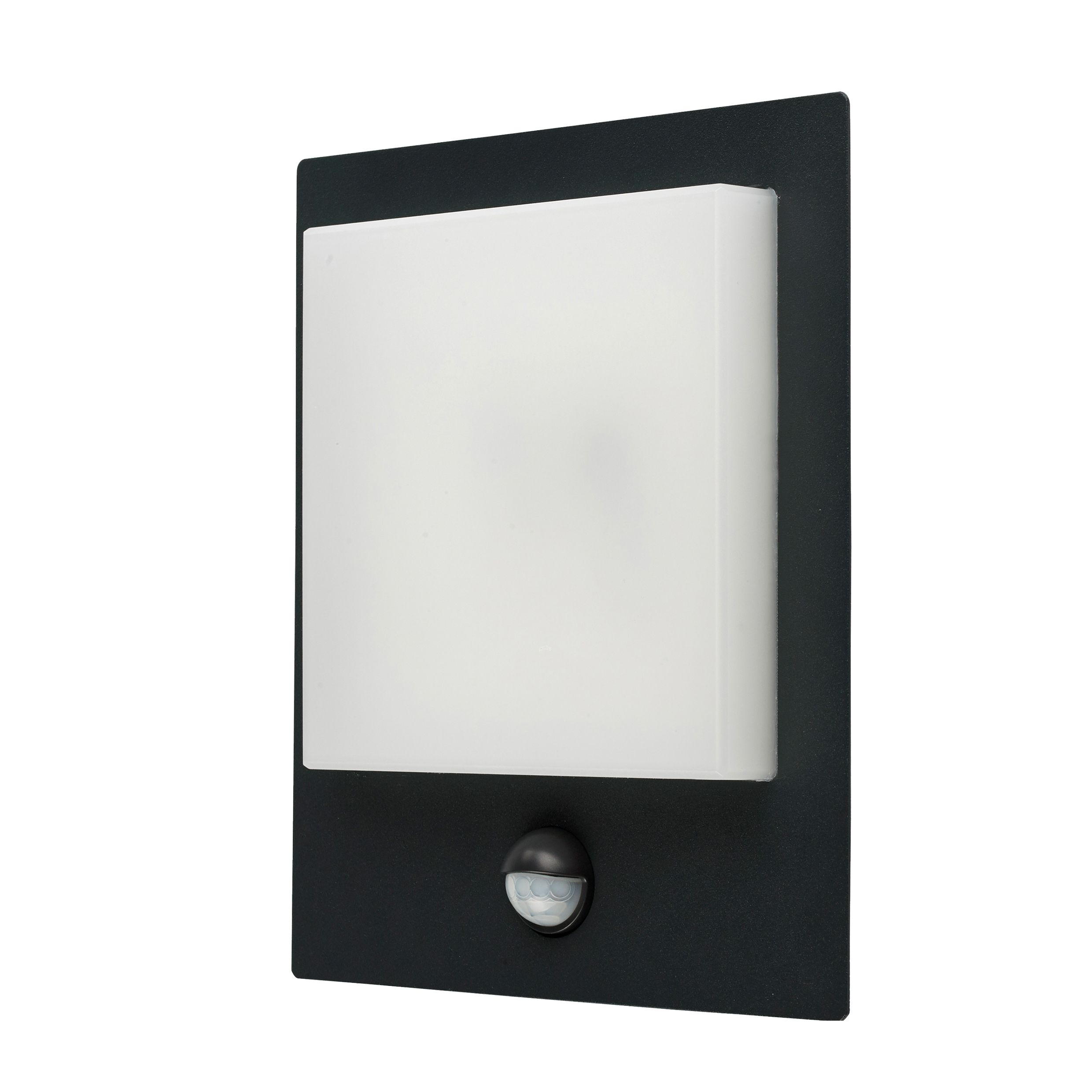 GoodHome lutak Fixed Matt Dark grey Integrated LED PIR Motion sensor Outdoor Contemporary Wall light