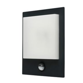 GoodHome lutak Fixed Matt Dark grey Integrated LED PIR Motion sensor Outdoor Contemporary Wall light