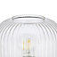 GoodHome Lybia Brushed Satin Pewter effect Eco halogen Round Table lamp