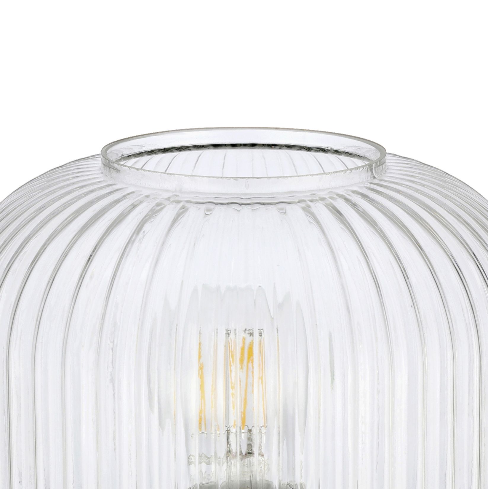 GoodHome Lybia Round Brushed Satin Pewter effect Eco halogen Table lamp