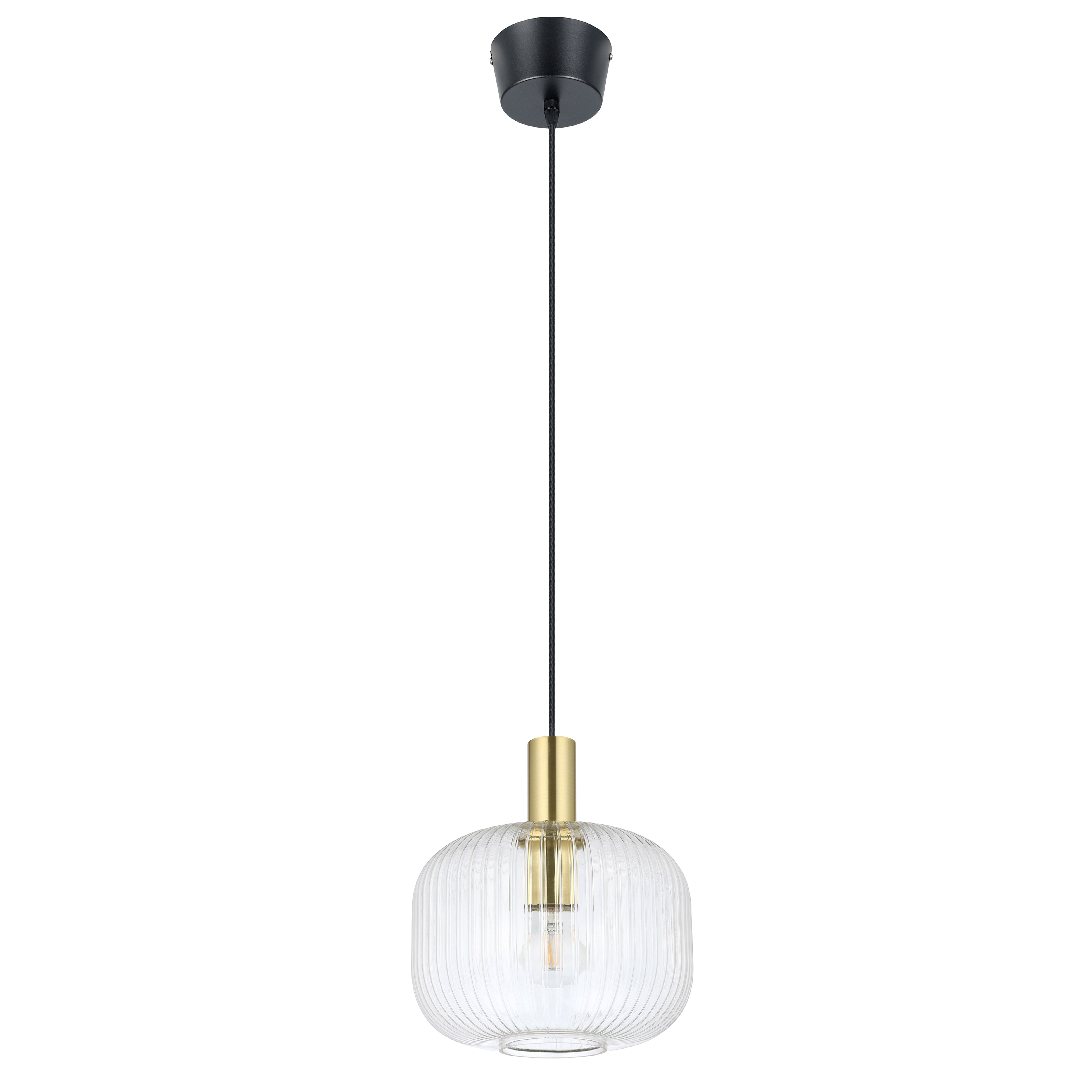 GoodHome Lybia Satin Brass effect Pendant ceiling light, (Dia)250mm