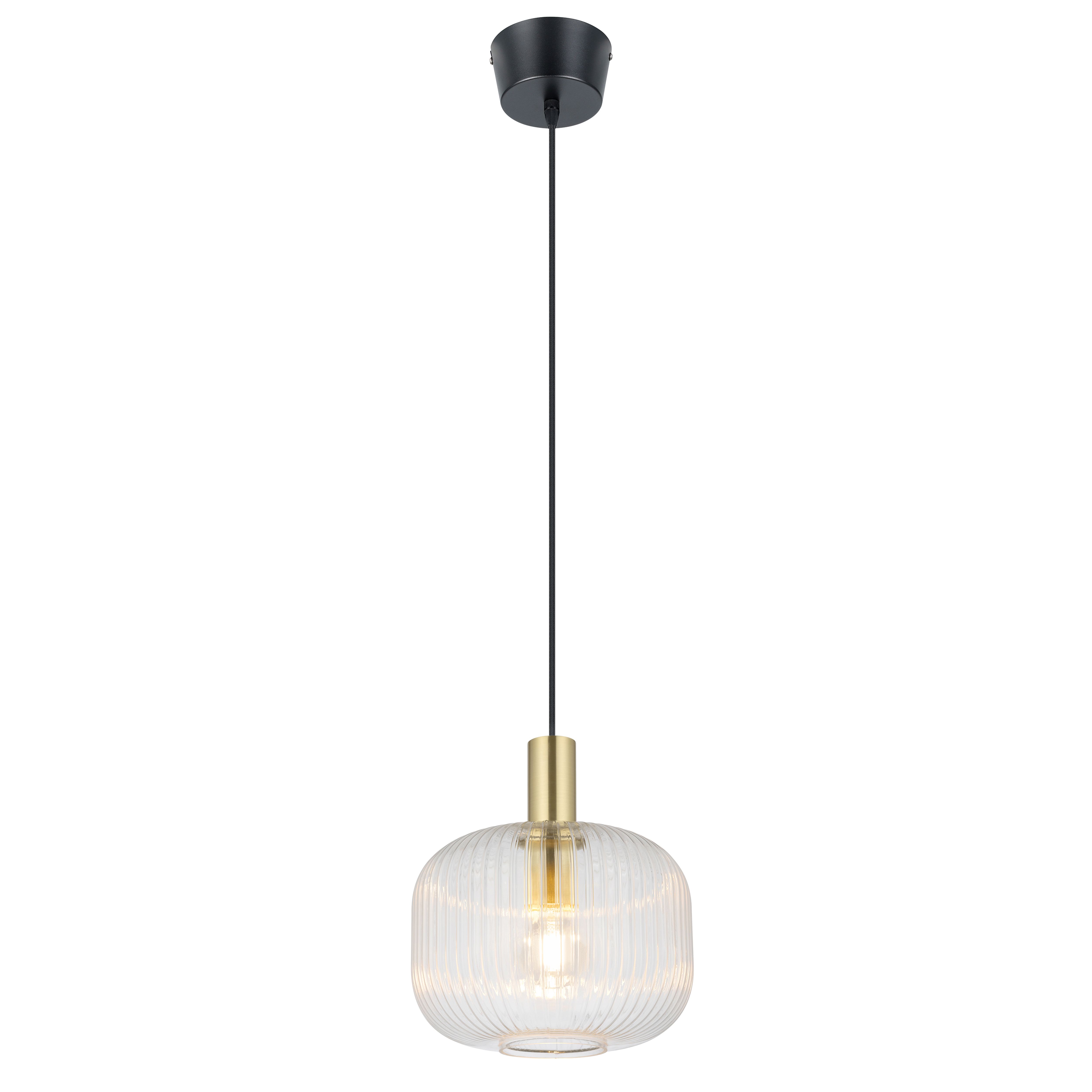 GoodHome Lybia Satin Brass effect Pendant ceiling light, (Dia)250mm