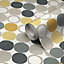 GoodHome Lymani Yellow Dot Textured Wallpaper Sample