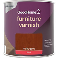GoodHome Mahogany Gloss Multi-surface Furniture Wood varnish, 250ml