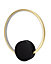 GoodHome Maidstone Circular Matt Black Gold effect Wired LED Wall light