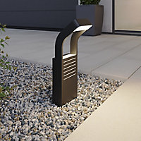 GoodHome Majorca Contemporary Black Mains-powered 1 lamp Integrated LED Outdoor Post light (H)450mm