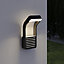 GoodHome majorca Fixed Matt Black Mains-powered Integrated LED Outdoor Contemporary Wall light 650lm
