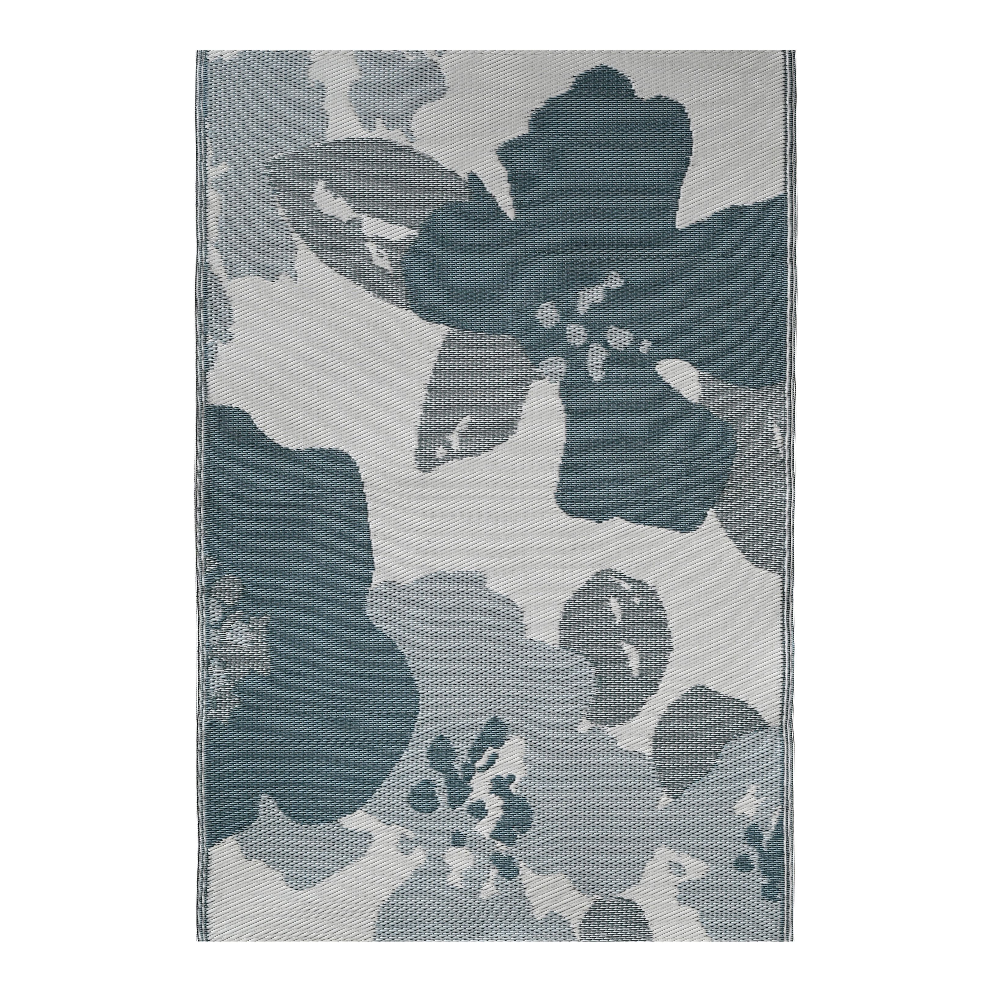 GoodHome Malaita Beige & Green Floral Woven effect Reversible Medium Outdoor Rug 180cmx120cm