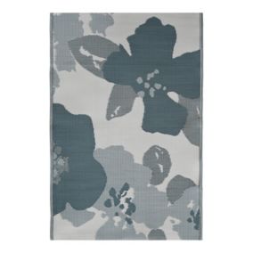 GoodHome Malaita Beige & Green Floral Woven effect Reversible Medium Outdoor Rug, (L)180cm x (W)120cm