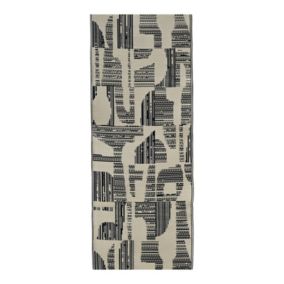 GoodHome Malaita Black & Beige Primitive Woven effect Reversible Small Outdoor Rug, (L)180cm x (W)70cm