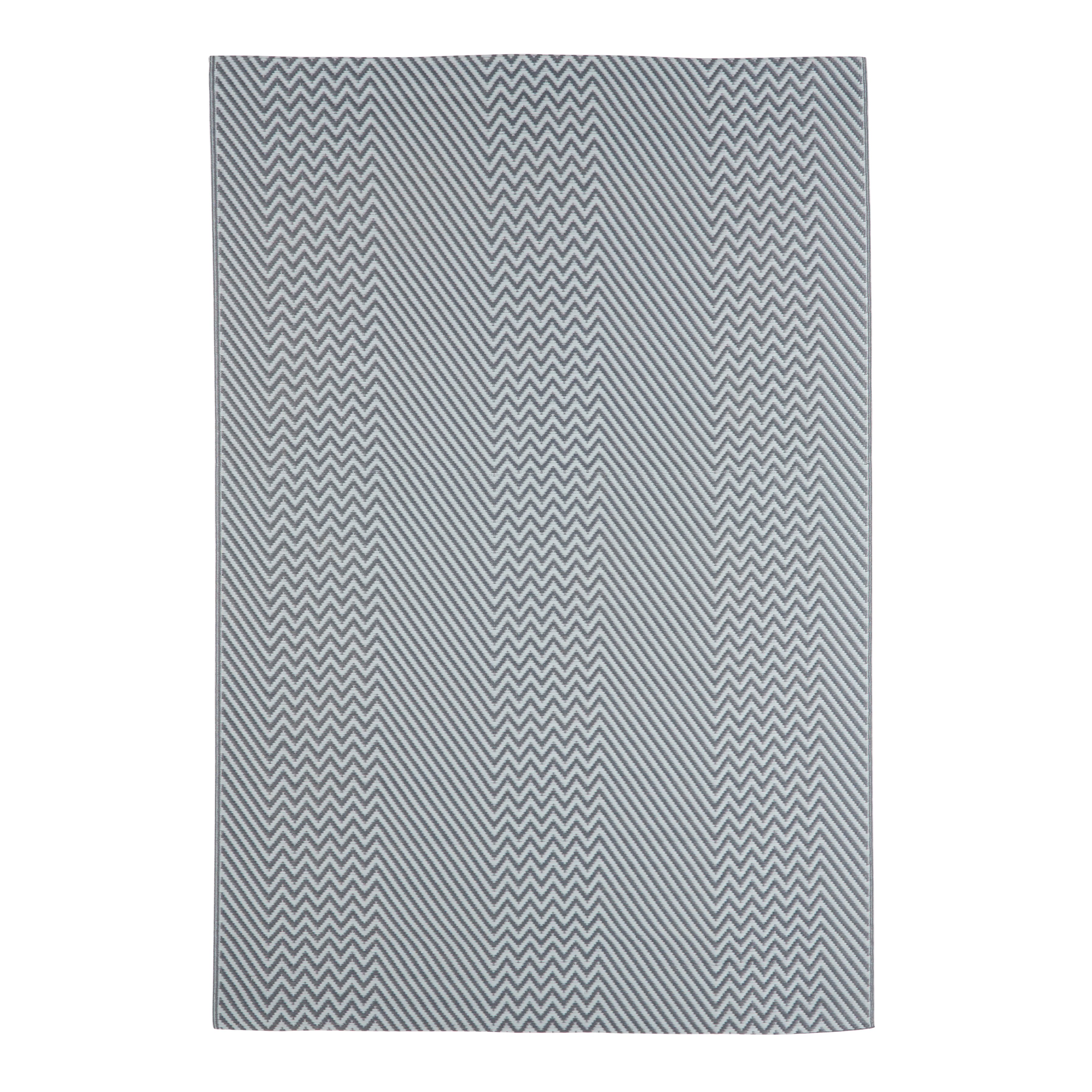 GoodHome Malaita Grey ZigZag Rug 230cmx160cm DIY at B&Q