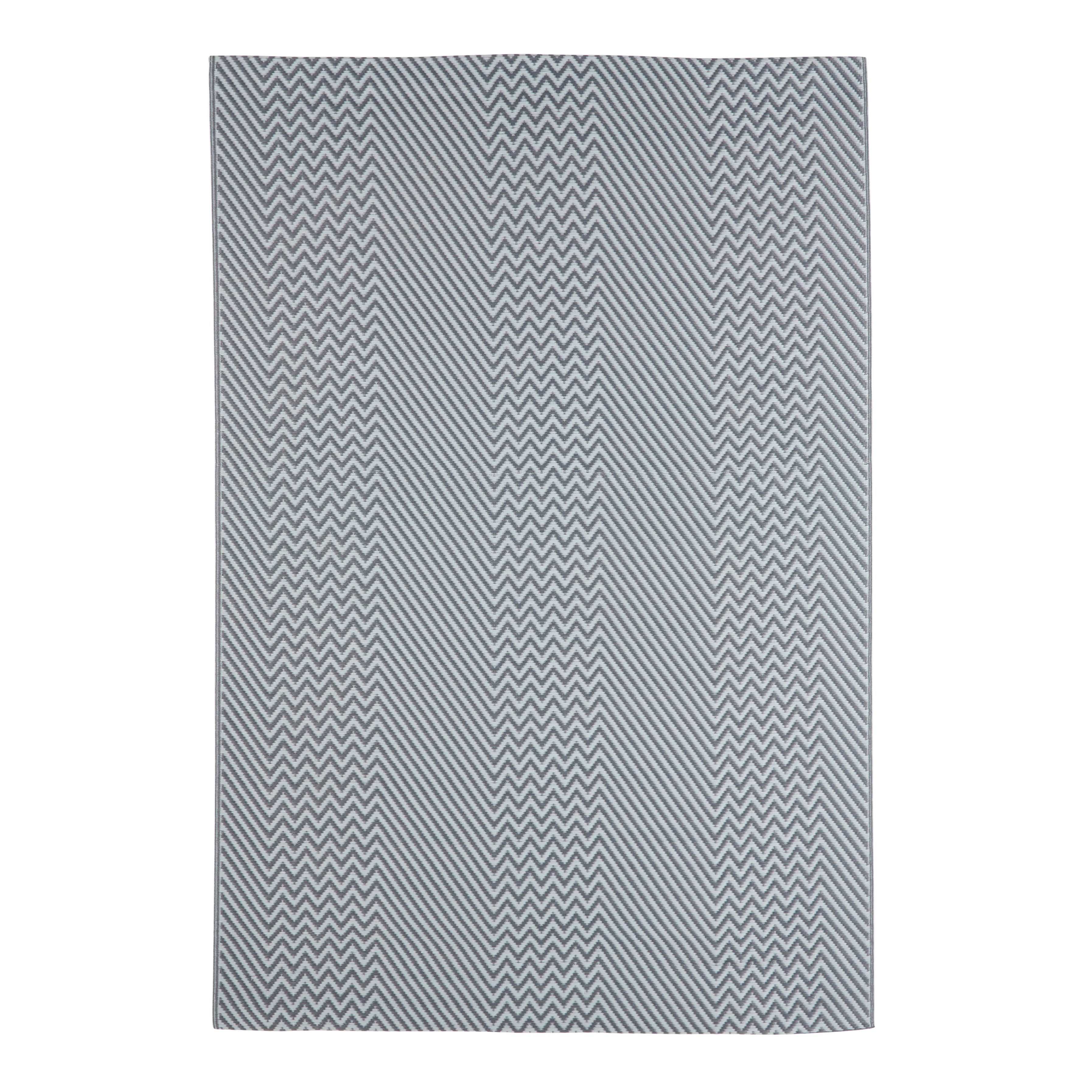 GoodHome Malaita Grey Zig-Zag Rug 230cmx160cm | DIY at B&Q