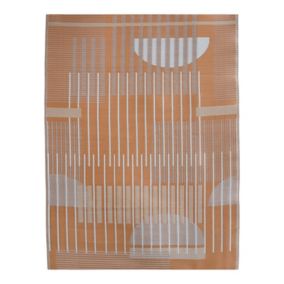 GoodHome Malaita Orange & Beige Graphic Woven effect Reversible Large Outdoor Rug, (L)240cm x (W)180cm