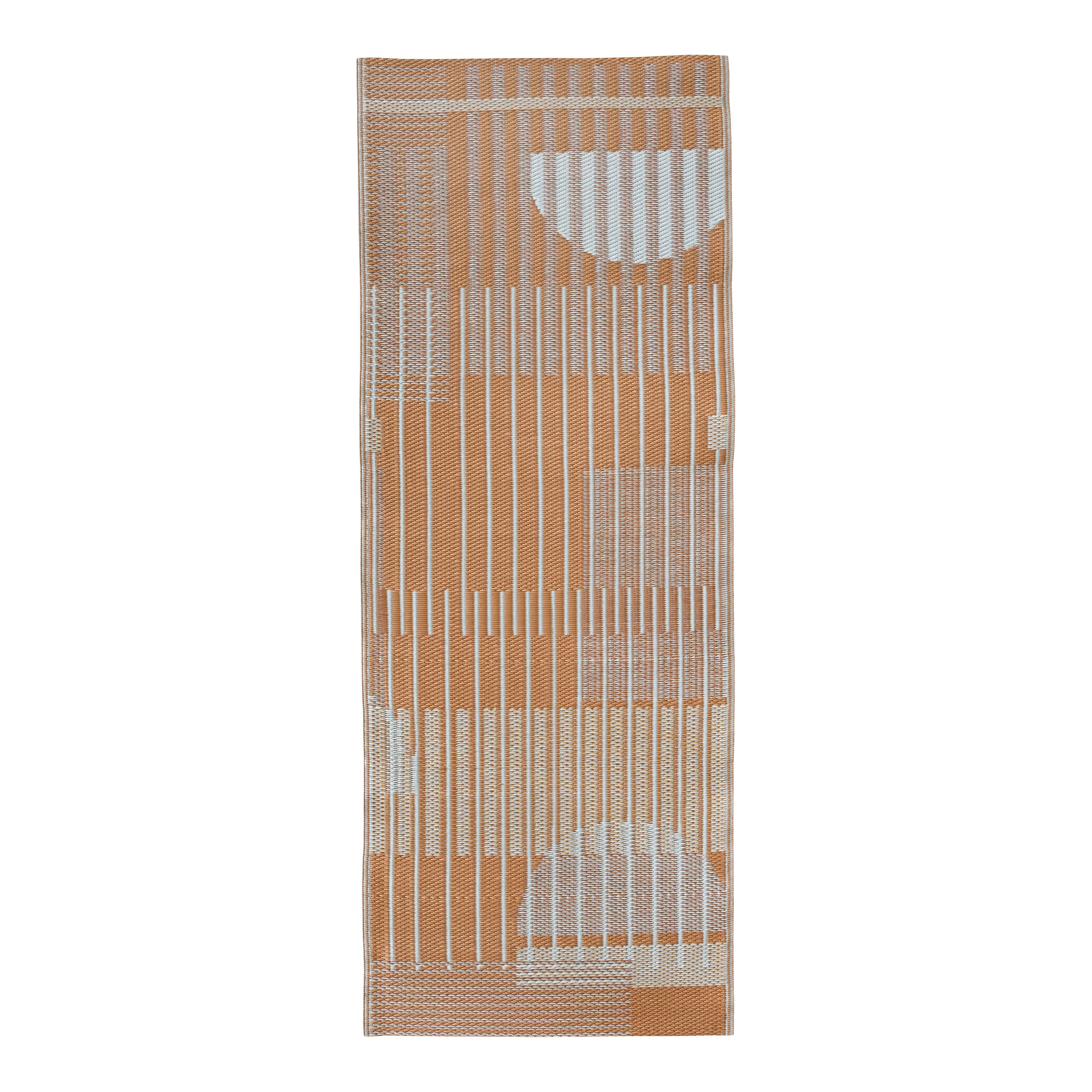 GoodHome Malaita Orange & Beige Graphic Woven effect Reversible Small
