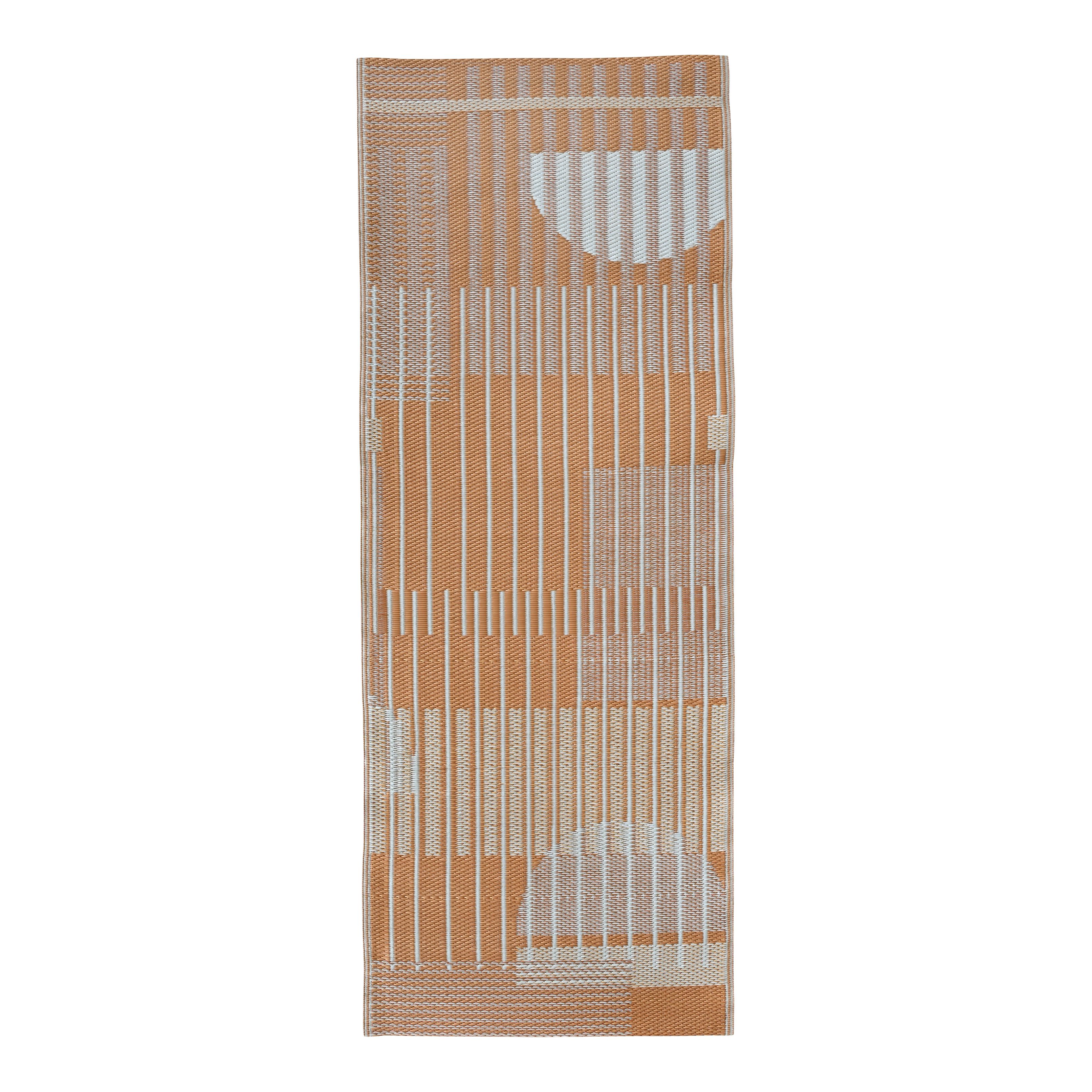 GoodHome Malaita Orange & Beige Graphic Woven effect Reversible Small ...