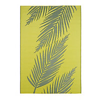 GoodHome Malaita Yellow & green Jungle leaves Rug 230cmx160cm
