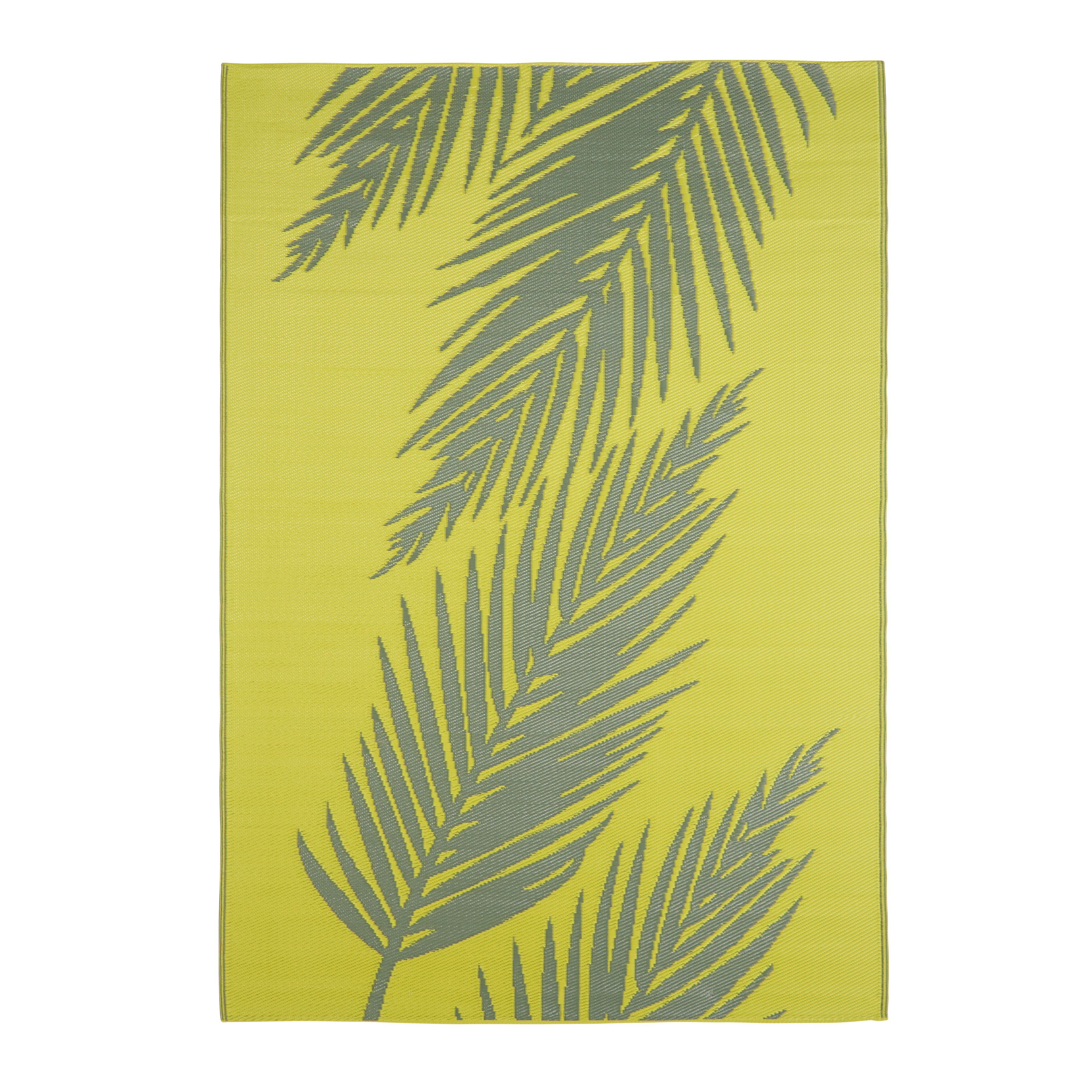 GoodHome Malaita Yellow & green Jungle leaves Rug 230cmx160cm DIY at B&Q
