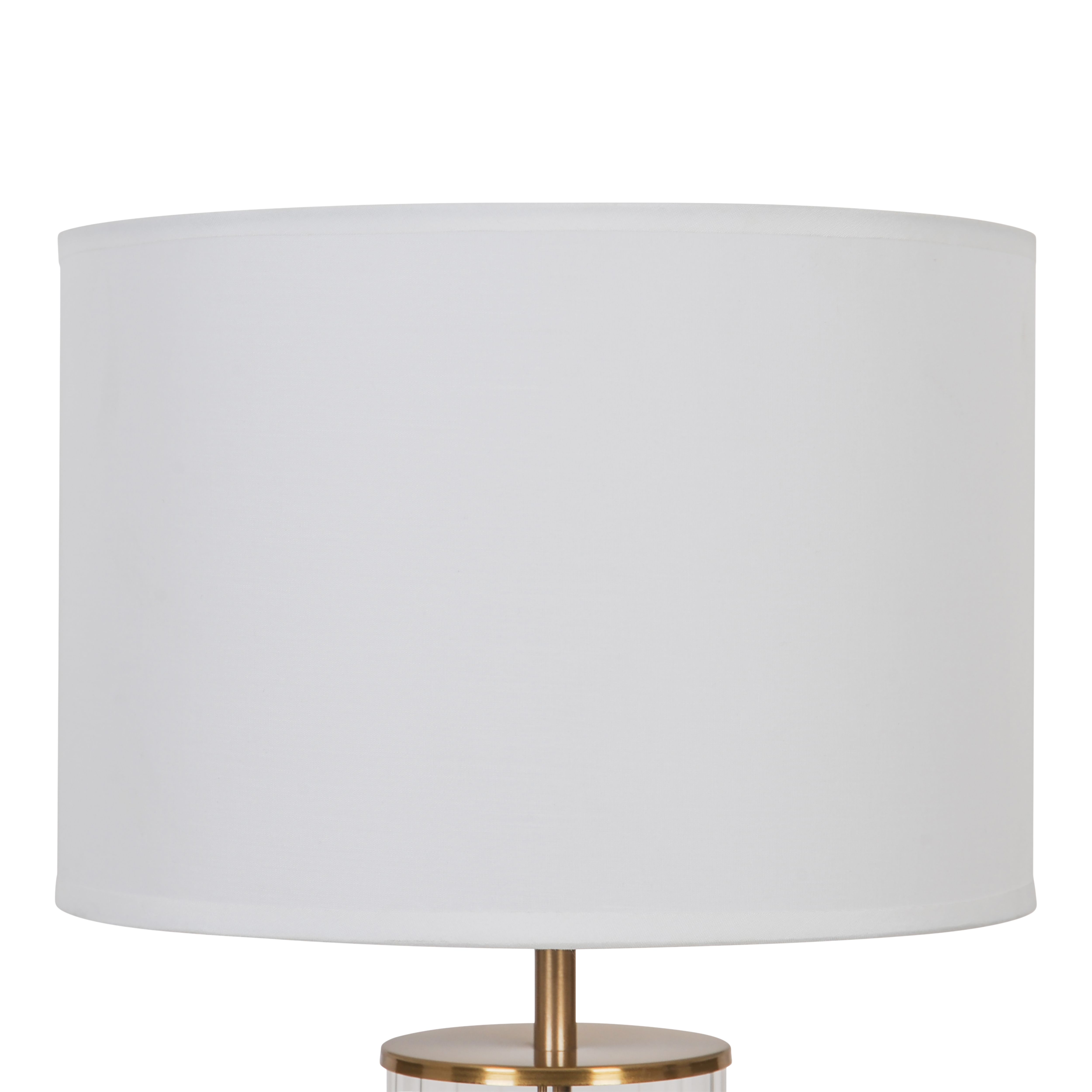 GoodHome Malkoha Round Satin Clear Antique brass effect Table lamp