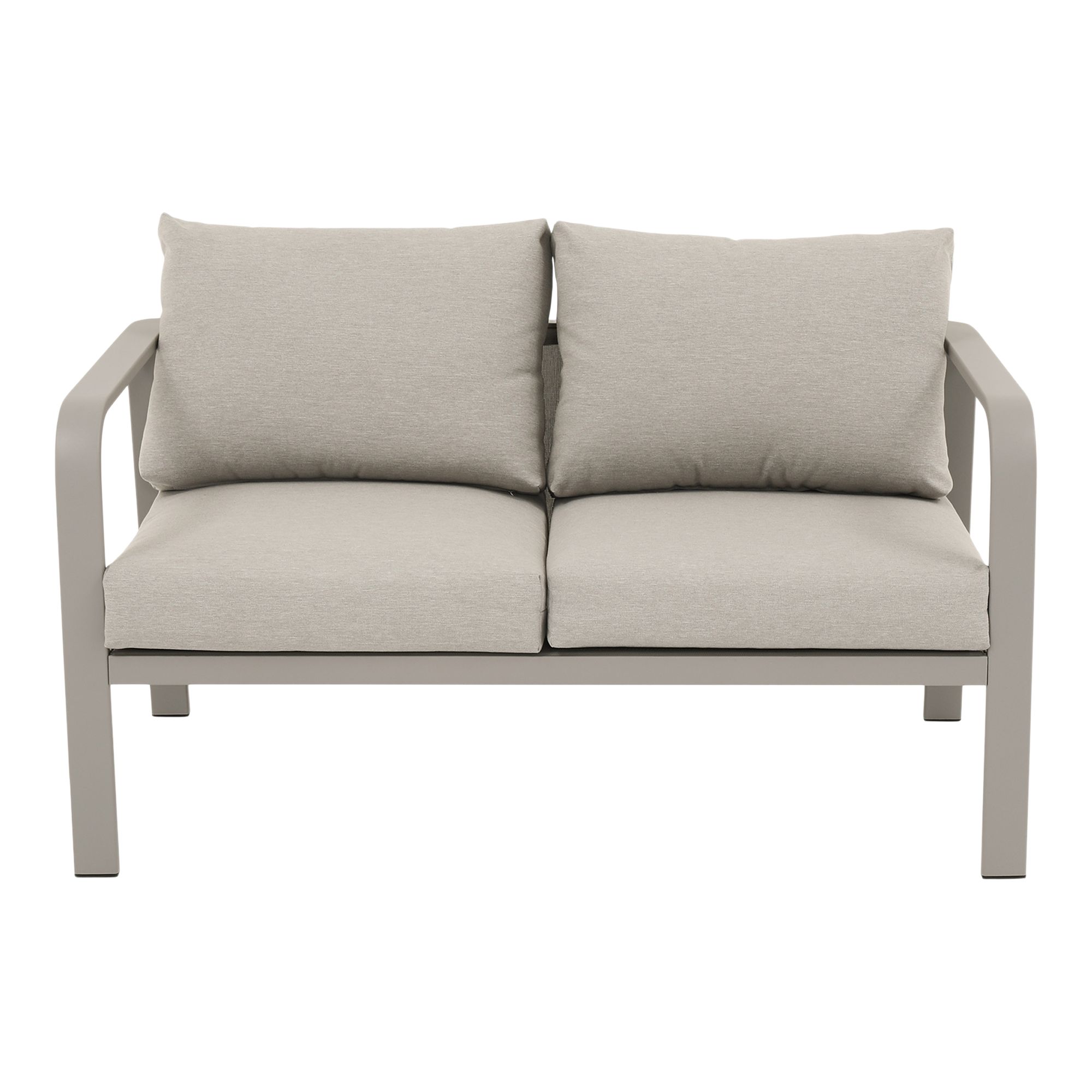 GoodHome Mallia Matt Beige Metal 4 Seater Coffee set