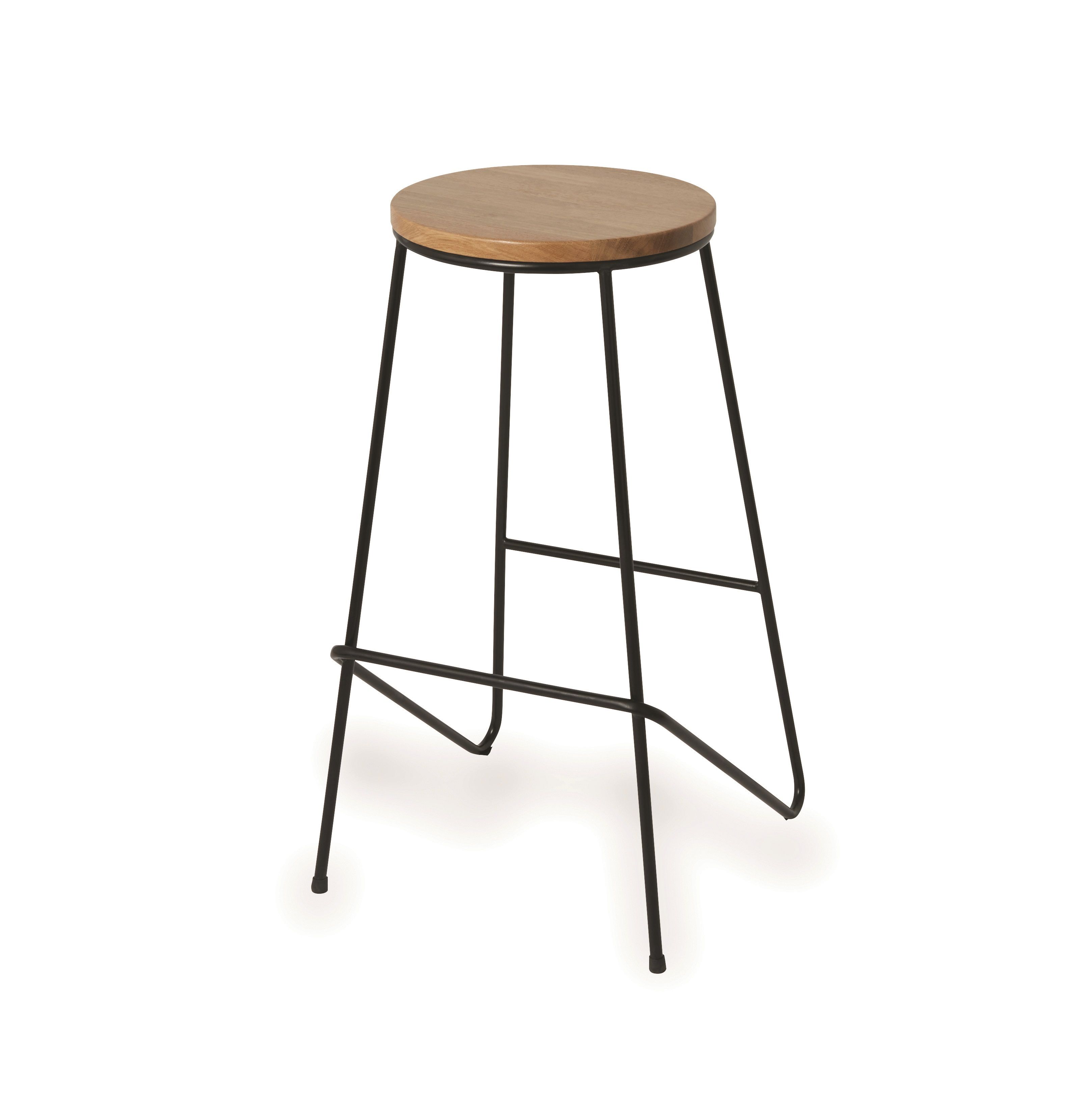 GoodHome Maloux Black Oak Bar stool | DIY at B&Q