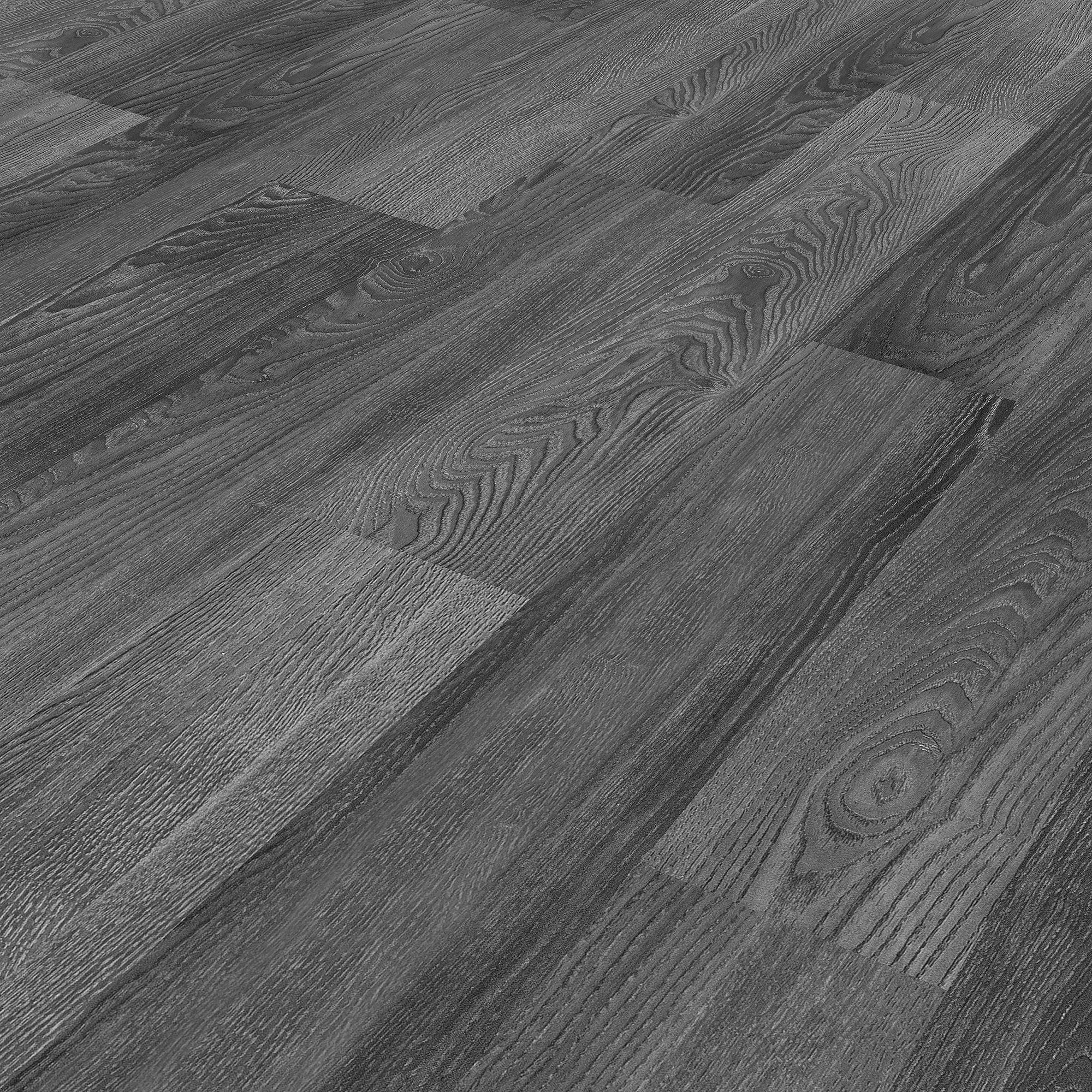GoodHome Mambo Dark Grey Natural Wood effect Synchronised Click vinyl Planks, 2.17m²