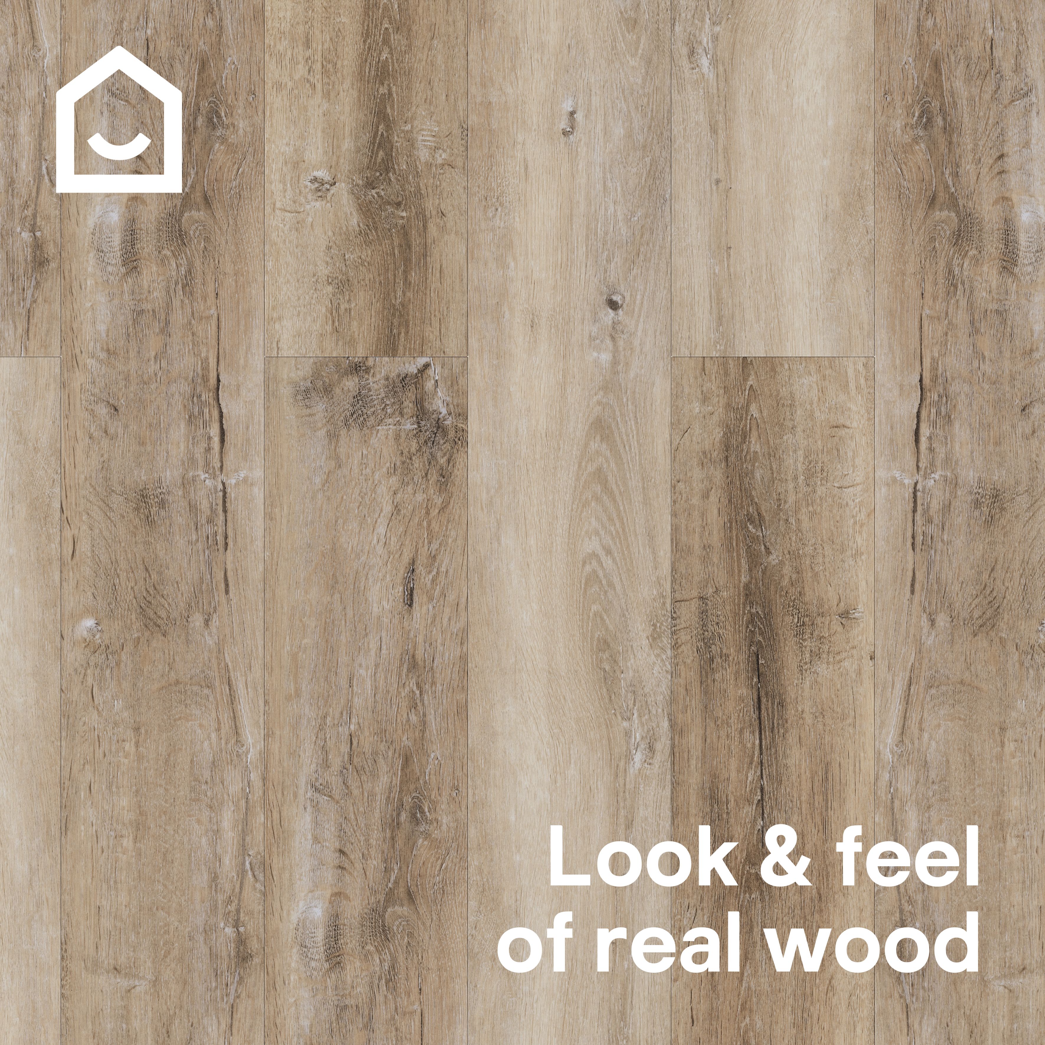 GoodHome Mambo Distressed Brown Rustic Wood effect Synchronised Click vinyl Planks, 2.17m²