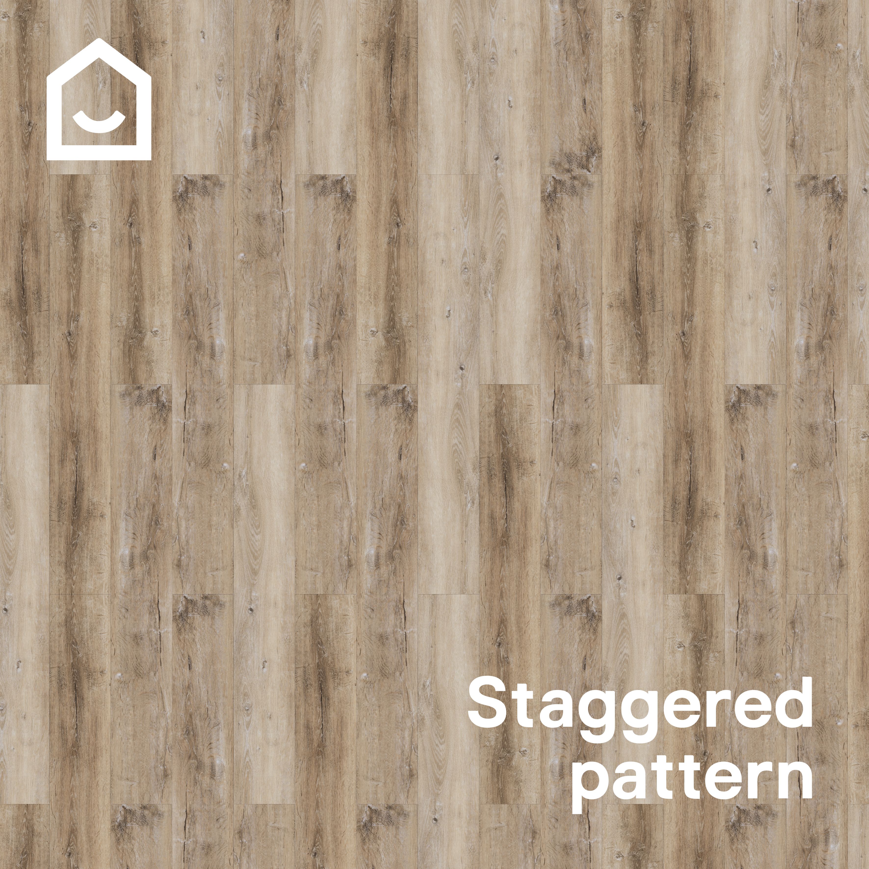 GoodHome Mambo Distressed Brown Rustic Wood effect Synchronised Click vinyl Planks, 2.17m²
