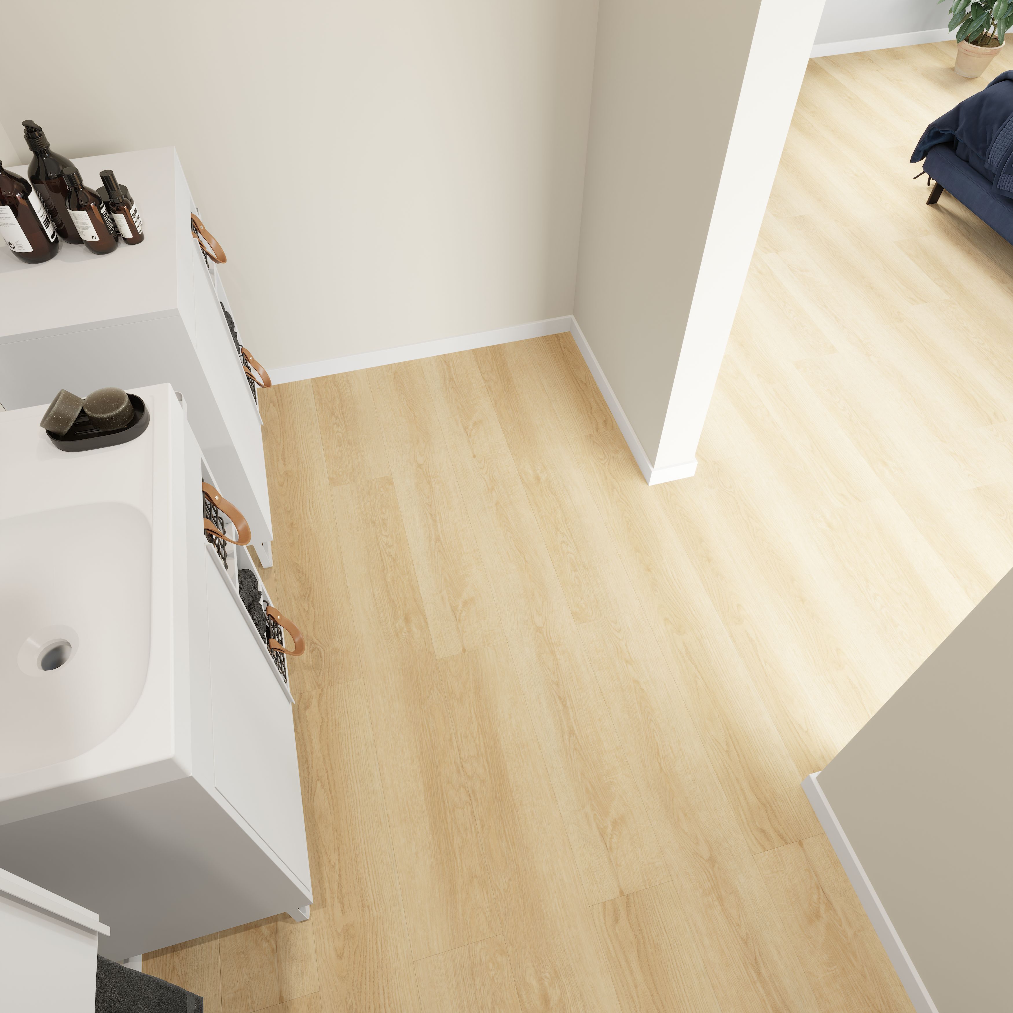 GoodHome Mambo Lulea Light Natural Wood effect Synchronic Click vinyl Plank Sample