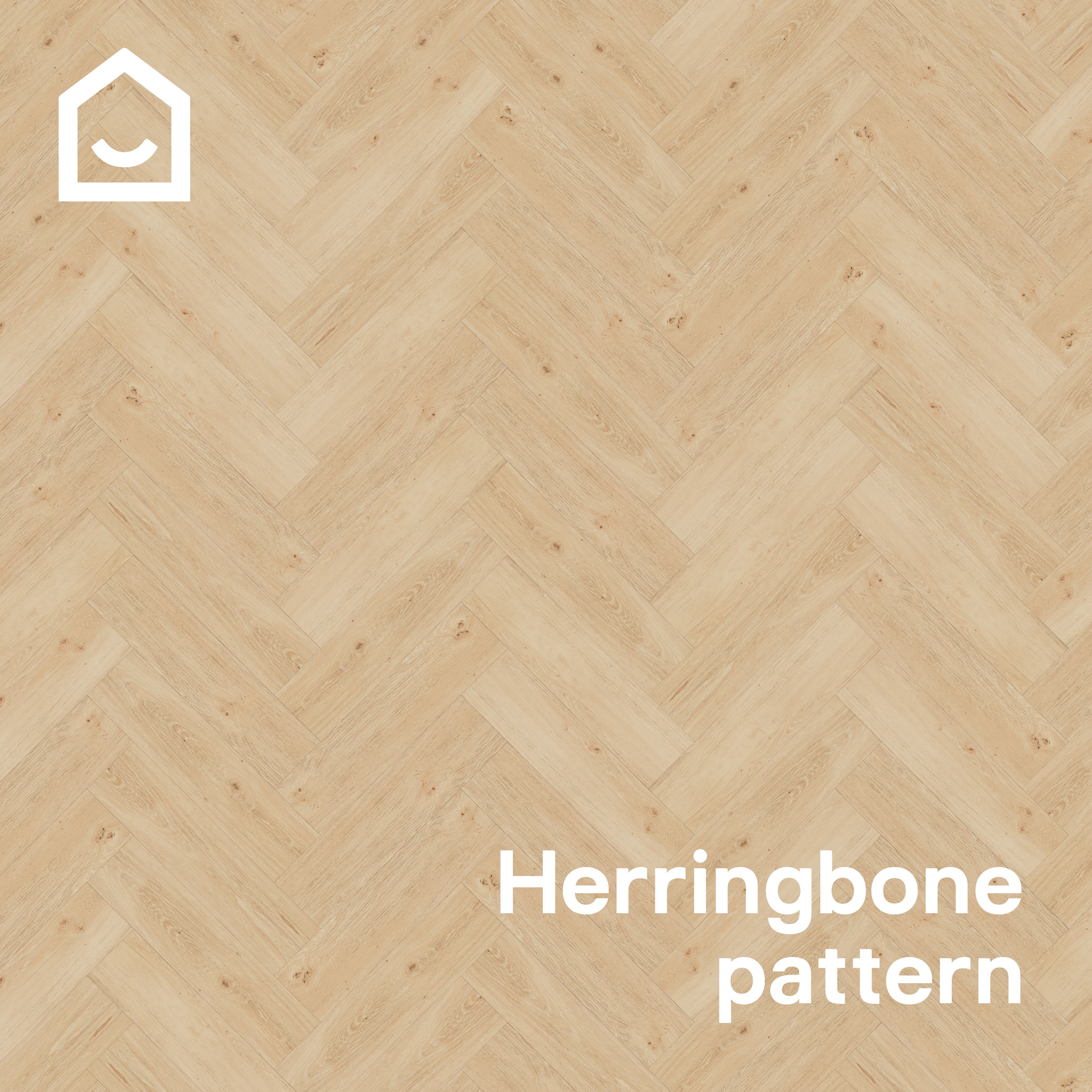GoodHome Mambo Lulea Natural Knotted Wood effect Synchronised Herringbone Click vinyl Planks, 2.24m²