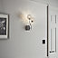GoodHome Mantus Chrome effect Double Wall light