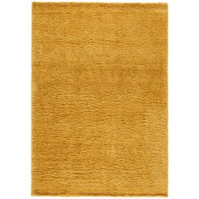 GoodHome Manzo Yellow Medium Rug, (L)170cm x (W)120cm