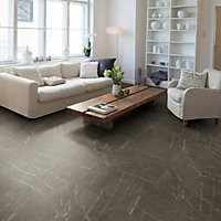 GoodHome Marble Grey & White Marble Tile effect Laminate Flooring, 2.535m²