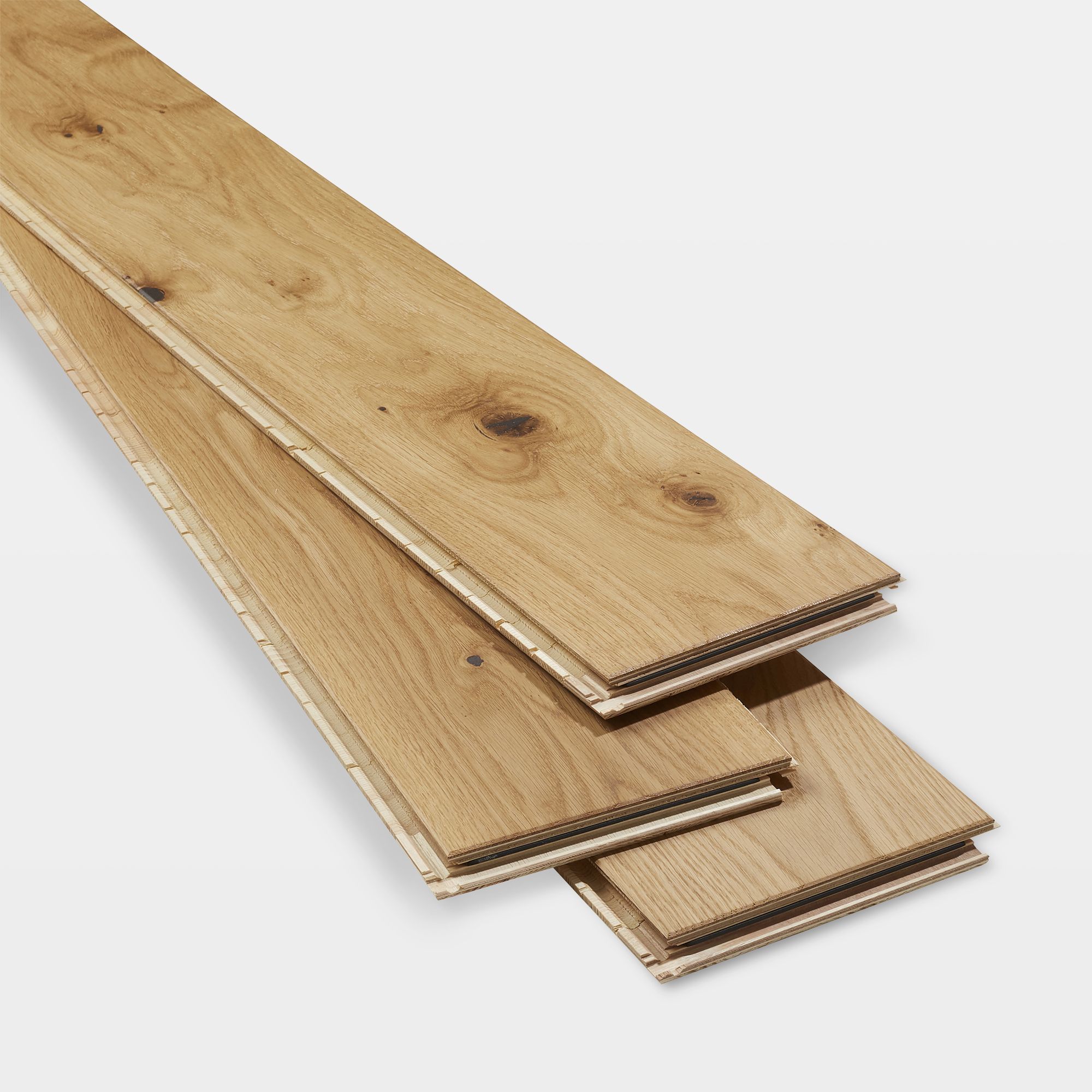 GoodHome Marcy Natural Oak Real wood top layer flooring, 1.37m² Pack