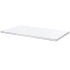 GoodHome Marloes Gloss White Chipboard Bathroom Worktop 2.8cm x 45.2cm x 100cm