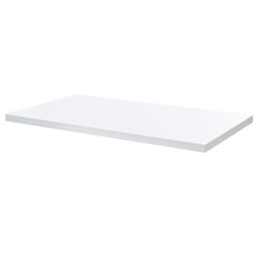 GoodHome Marloes Gloss White Chipboard Bathroom Worktop 2.8cm x 45.2cm x 60cm