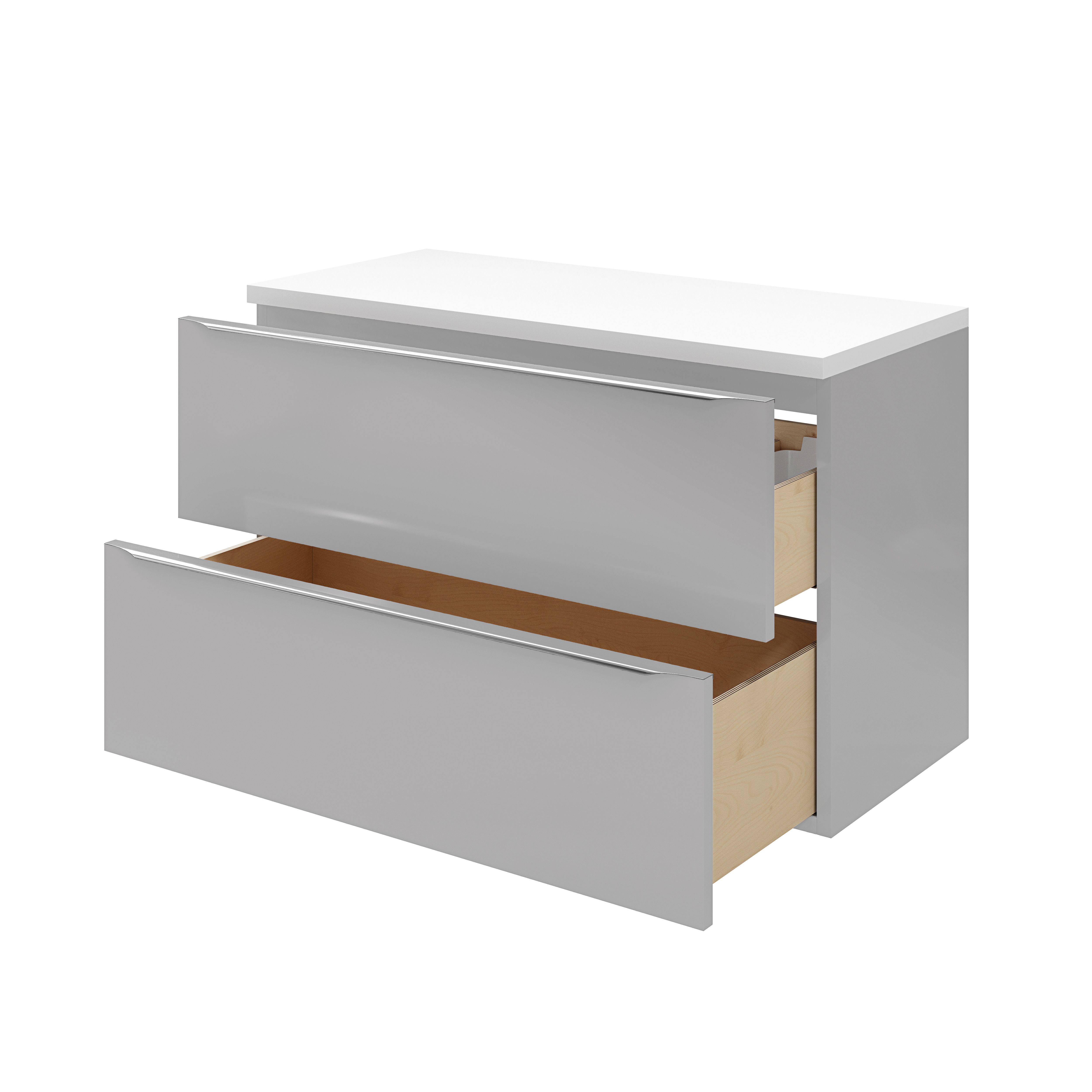 28mm GoodHome Marloes Gloss White Chipboard Worktop - 9