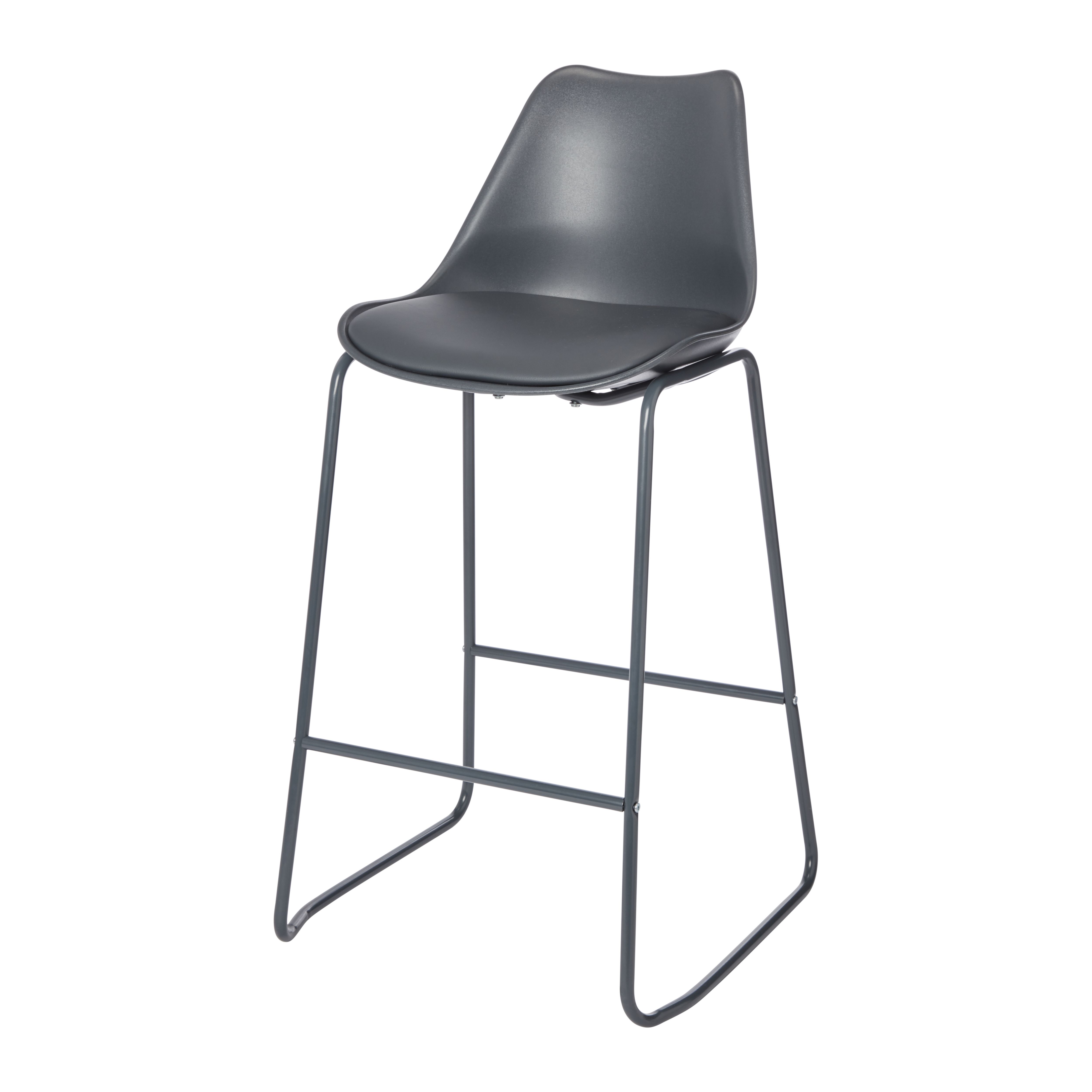 GoodHome Marula Dark grey Bar stool