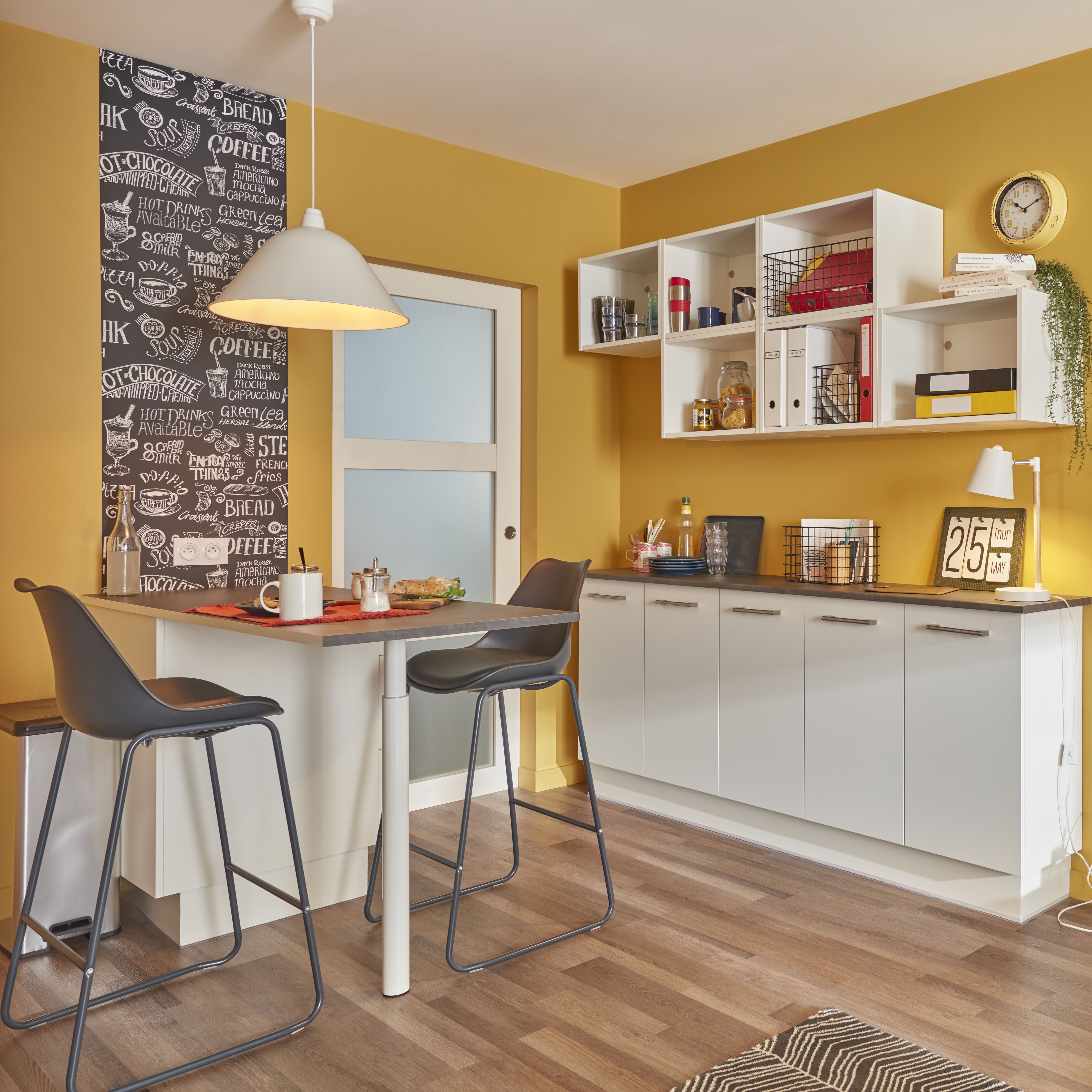 GoodHome Marula Dark grey Bar stool